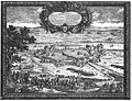 Polski: Oblężenie Torunia przez Szwedów w 1655, rycina z 1697 English: Toruń besieged by Swedish army in 1655, etching from 1697