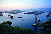 Visakhapatnam Port in the Bay of Bengal.