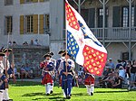 Die voorrewolusionêre regimentele vlae het die vlag van Quebec geïnspireer (hier, die Compagnies Franches de la Marine)