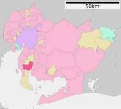 Location of Handa in Aichi Prefecture