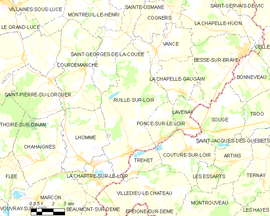 Mapa obce Ruillé-sur-Loir