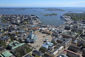 Aerial photograph of the square towards the sea in 2015