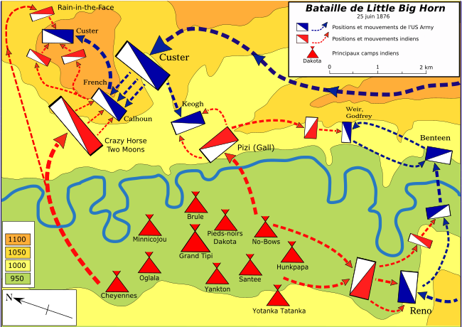 Planul bătăliei de la Little Bighorn