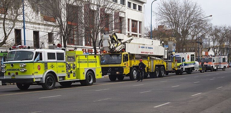 Equipments of firefighters in Mar del Plata, Argentina