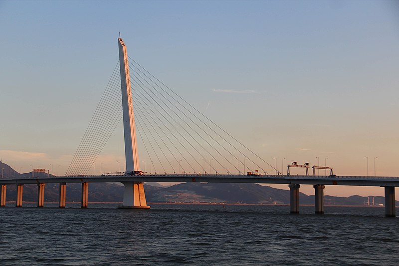 File:Sunset in Senzhen Bay (Deep Bay) Bridge.jpg