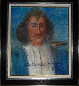 Portret van Peter Artedi door de Zweeds-Venezolaanse schilderes Mary Pinzón