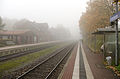 Deutsch: Morgennebel; Bahnhof Cadenberge