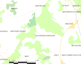 Mapa obce Collonge-en-Charollais