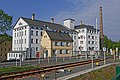 Ehemalige Zeidlersche Porzellanfabrik, Bürotrakt mit angebautem Lagerhaus, erstem Brennhaus und Dampfmaschinenhaus