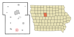 Location of Harcourt, Iowa