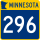 Trunk Highway 296 marker