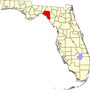 Map of Florida highlighting Taylor County