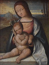 Vierge à l'enfant par Benvenuto Tisi (Il Garofalo), 1510.