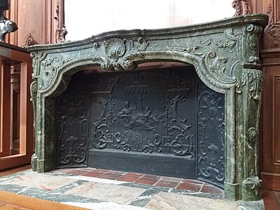 Rococo fireplace in the Hôtel Biron (Rue de Varenne no. 77), Paris, by Jean Aubert, 1727–1732