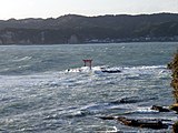 八幡岬の海中鳥居（かつての遠見岬神社の一の鳥居）