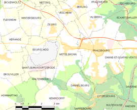 Mapa obce Mittelbronn