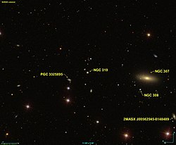 SDSSのデータから作成したNGC 310周辺の写真。