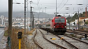 Comboio de cimento em Setúbal Mar, em 2012