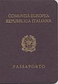 Copertina di un passaporto della Repubblica Italiana (CE) come rilasciato tra il 1985 e il 1998