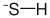 Wireframe structural formula of bisulfide with the explicit hydrogen added