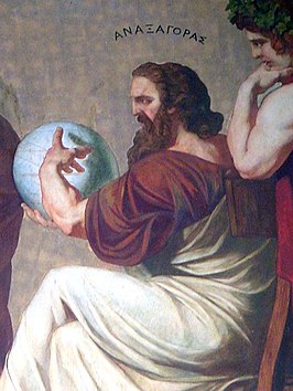 Detail van een fresco met Anaxagoras.