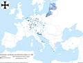 Răspândirea teritorială a ordinului cavalerilor teutoni și a comandamentelor lor militare în Europa în 1300