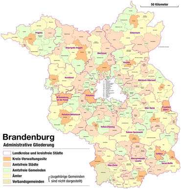 Landkreise und kreisfreie Städte in Brandenburg