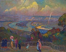 Robert Antoine Pinchon : Rouen, La Seine, vue depuis les hauteurs de Caudebec