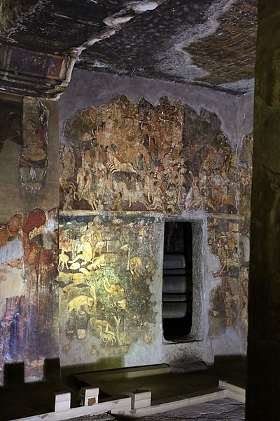 File:Ajanta, grotta 17, vihara del 475-500 dc ca. , interno, pitture 22.jpg