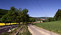 Deisterpforte is a breach between the mountains Deister (left and in the background) and the Little Deister (right) near the town Springe (in the background) in Lower Saxony in the north of Germany.