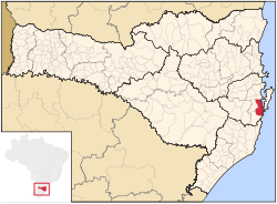 Localização de Palhoça em Santa Catarina