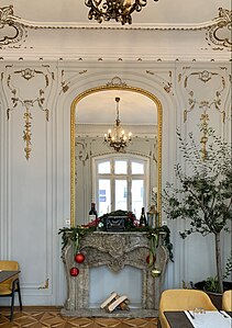 Rococo Revival fireplace in Strada Bocșa no. 4, Bucharest, Romania, unknown architect, c.1900