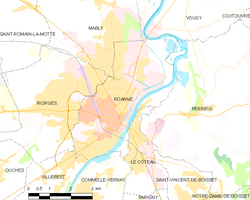 Kart over Roanne