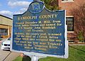 A historic marker which describes the early history of Randolph County is located on the grounds of the Randolph County Courthouse in Wedowee.