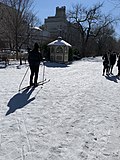 Thumbnail for File:Skiers in Central Park, Bridal path at Engineers' Gate, Feb 21 2021, Manhattan, New York.jpg