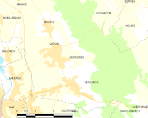 Poziția localității Bordères