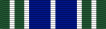 Width-44 ribbon with two width-9 ultramarine blue stripes surrounded by two pairs of two width-4 green stripes; all these stripes are separated by width-2 white borders