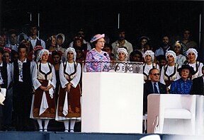 Queen Elizabeth II officially opening Expo 88