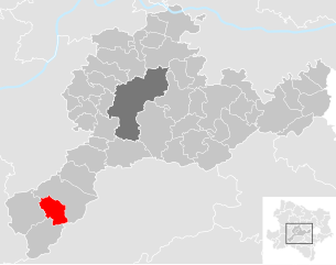 Lage der Gemeinde Loich im Bezirk St. Pölten-Land (anklickbare Karte)