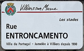 Plaque de la rue Entroncamento.