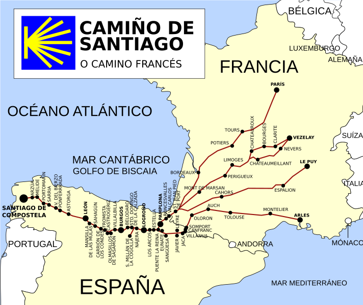 File:Rutas do Camiño de Santiago francés.svg