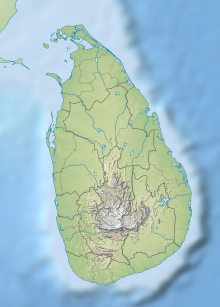 Map showing the location of Yala National Park