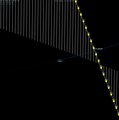 View of flyby above the earth and moon