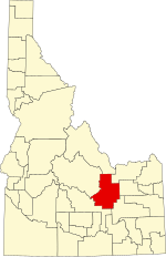 Map of Idaho highlighting Butte County