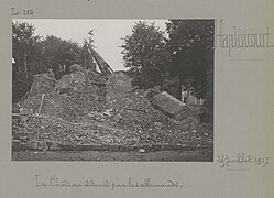 Ruines du château en 1917.