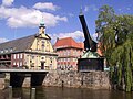 Antigua grúa en el puerto medieval de Luneburgo