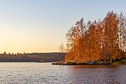 Autumn orange colors in Heinola, Finland, in October 2018