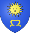 Blason de Mende - D’azur à la lettre M onciale d’or surmontée d’un soleil du même.