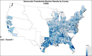 Mappa dei risultati democratici per contea