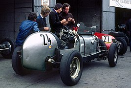 ERA R11B from 1936 in the paddock at the Nürburgring in 1978, view from rear